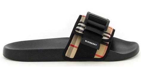 burberry slides men black|burberry check slides for men.